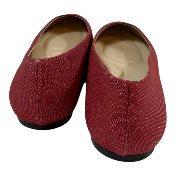 Coach and Four Red Metallic Melitta Ballet Flats Shoes Women's Size 10 Sparkly - Picture 5 of 16